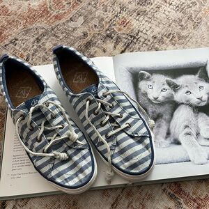 Sperry Blue and White Striped Women's Shoes
